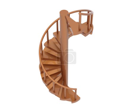 Téléchargez les photos : Escalier en spirale sur fond blanc - en image libre de droit