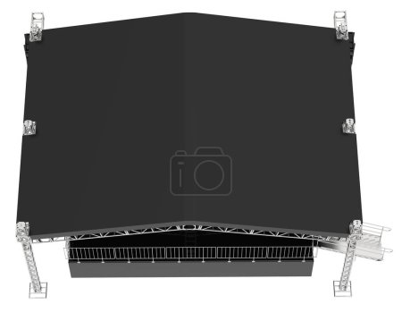 Photo for Stage isolated on white background. 3d rendering - illustration - Royalty Free Image