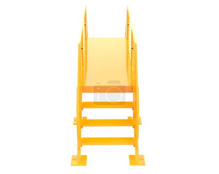 Photo for Stairs with platform isolated over background, 3d rendered illustration - Royalty Free Image