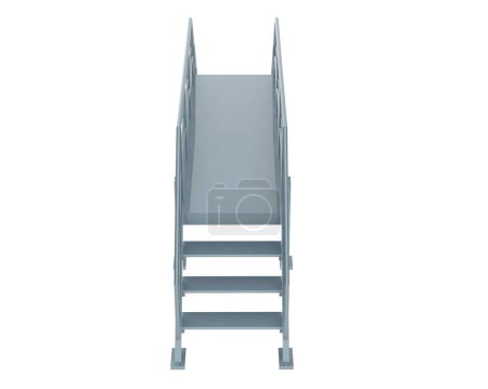 Photo for Stairs with platform isolated over background, 3d rendered illustration - Royalty Free Image
