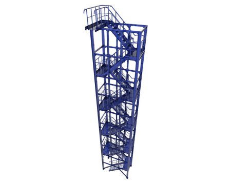 Photo for Fire escape stairs isolated on white background. 3d rendering - illustration - Royalty Free Image