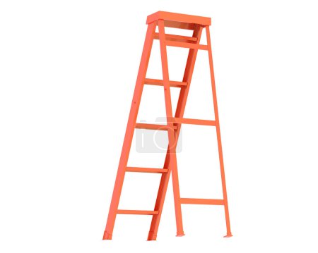 Photo for Personal ladder isolated on white background. 3d rendering - illustration - Royalty Free Image