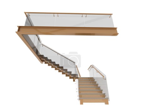 Foto de Escalera aislada sobre fondo. representación 3d - ilustración - Imagen libre de derechos