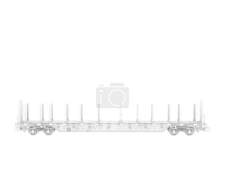 Foto de Stake Wagon aislado sobre fondo blanco, ilustración 3d - Imagen libre de derechos