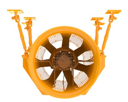 Photo for 3d color illustration of fan on white background - Royalty Free Image