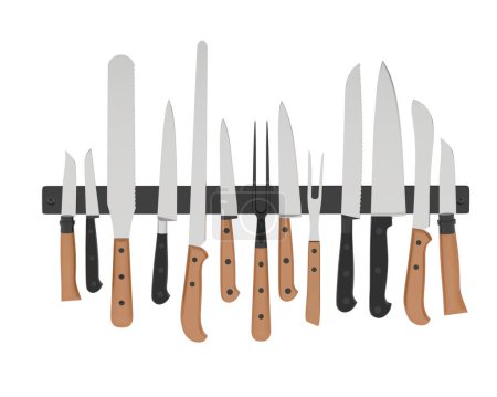 Téléchargez les photos : Ensemble de couteaux sur fond blanc - en image libre de droit