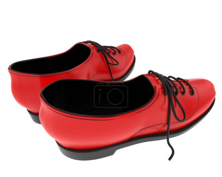 Photo for Male shoes isolated on white background. 3d rendering - illustration - Royalty Free Image