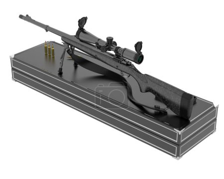 Foto de Pistola de fusil aislada sobre fondo blanco. representación 3d - ilustración - Imagen libre de derechos