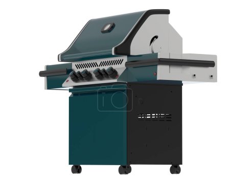 Photo for Barbeque grill isolated on white background. 3d rendering - illustration - Royalty Free Image