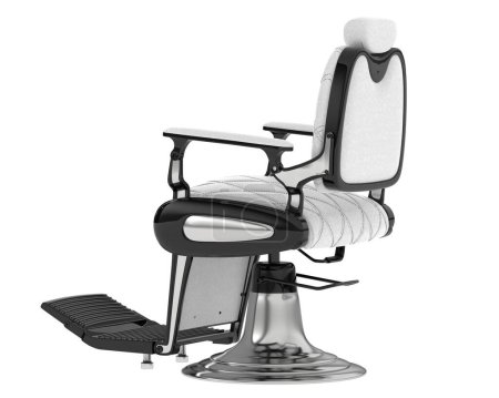 Téléchargez les photos : Chaise de salon de coiffure isolée sur fond blanc. rendu 3d - illustration - en image libre de droit