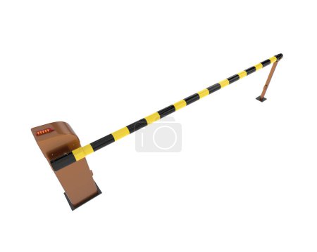 Photo for Road Barrier isolated on white background. 3d rendering - illustration - Royalty Free Image