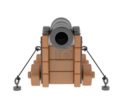 Photo for 3D rendering illustration of a naval cannon - Royalty Free Image