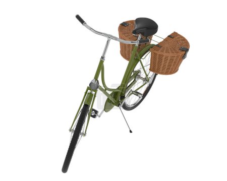 Téléchargez les photos : Vélo dame classique avec paniers - en image libre de droit
