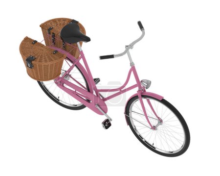 Téléchargez les photos : Vélo dame classique avec paniers - en image libre de droit