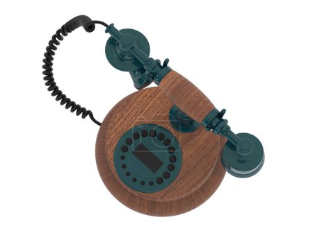 Foto de Teléfono clásico antiguo aislado sobre fondo blanco. representación 3d - ilustración - Imagen libre de derechos