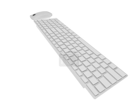 Photo for Keyboard isolated on white background. 3d rendering - illustration - Royalty Free Image