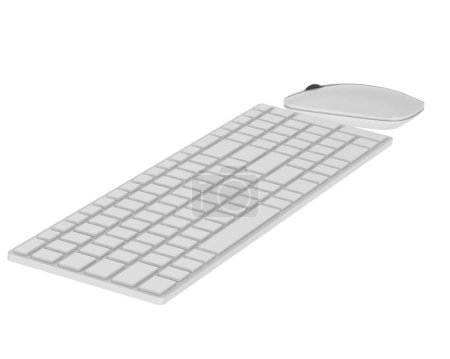 Photo for Keyboard isolated on white background. 3d rendering - illustration - Royalty Free Image
