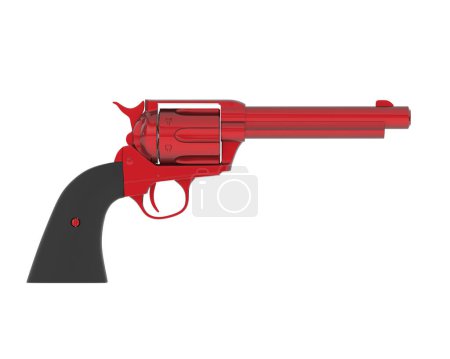 Foto de Pistola vieja aislada sobre fondo blanco. representación 3d - ilustración - Imagen libre de derechos