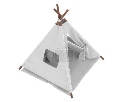Photo for Tent isolated on white background. 3d rendering - illustration - Royalty Free Image