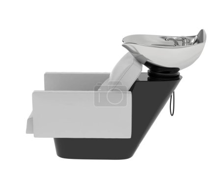 Foto de Silla de lavado aislada sobre fondo gris. representación 3d - ilustración - Imagen libre de derechos