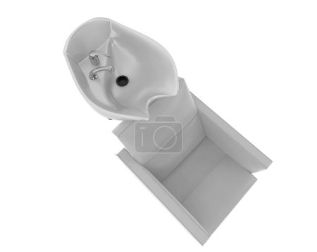 Photo for Washing chair isolated on grey background. 3d rendering - illustration - Royalty Free Image