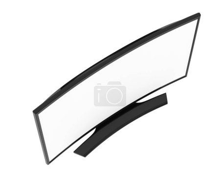 Photo for Wide TV on white background. 3d rendering - illustration - Royalty Free Image