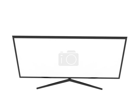 Photo for Wide TV on white background. 3d rendering - illustration - Royalty Free Image
