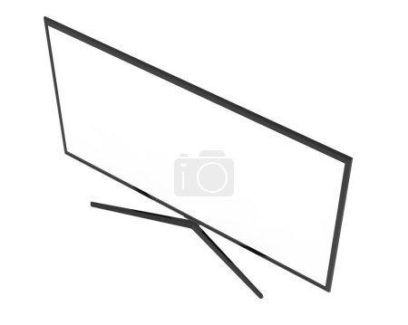 Téléchargez les photos : Grand téléviseur sur fond blanc. rendu 3d - illustration - en image libre de droit