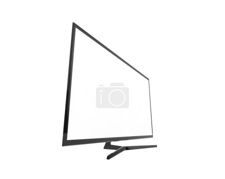 Téléchargez les photos : Grand téléviseur sur fond blanc. rendu 3d - illustration - en image libre de droit