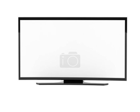 Grand téléviseur sur fond blanc. rendu 3d - illustration