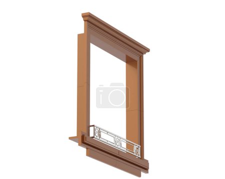 Photo for Window on white background. 3d rendering - illustration - Royalty Free Image