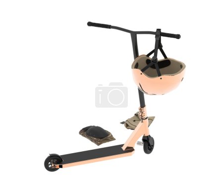 Photo for Scooter isolated on white background. 3d rendering - illustration - Royalty Free Image