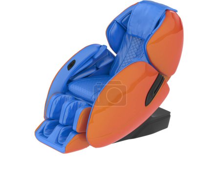 Photo for Massage chair isolated on white background. 3d rendering - illustration - Royalty Free Image