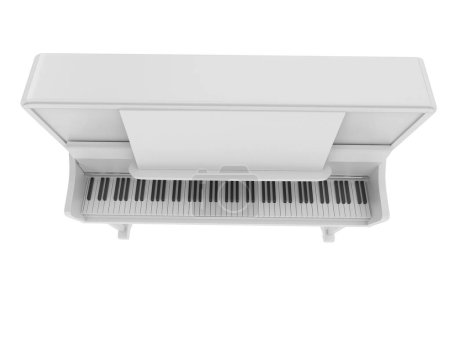 Foto de Piano, instrumento musical aislado sobre fondo blanco - Imagen libre de derechos