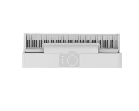 Photo for Piano, musical instrument isolated on white background - Royalty Free Image