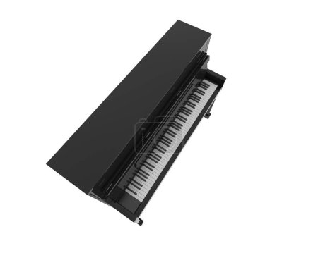Téléchargez les photos : Piano, instrument de musique isolé sur fond blanc - en image libre de droit