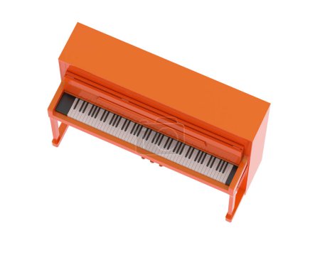 Téléchargez les photos : Piano, instrument de musique isolé sur fond blanc - en image libre de droit