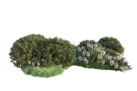 Photo for Green landscape isolated on white background. 3d rendering - illustration - Royalty Free Image