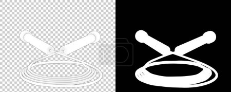 Téléchargez les photos : Corde à sauter isolée sur fond blanc. rendu 3d - illustration - en image libre de droit
