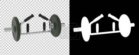 Photo for Dumbbell, sport equipment on transparent and black background - Royalty Free Image