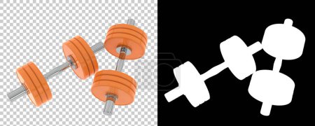 Photo for Dumbbell isolated in the background. 3D rendering - illustration - Royalty Free Image