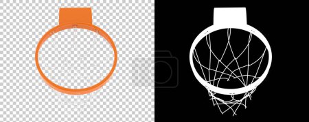 Téléchargez les photos : Basketball cerceau isolé en arrière-plan. rendu 3D - illustration - en image libre de droit