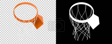 Foto de Aro de baloncesto aislado en el fondo. Renderizado 3D - ilustración - Imagen libre de derechos