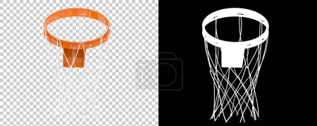 Téléchargez les photos : Basketball cerceau isolé en arrière-plan. rendu 3D - illustration - en image libre de droit
