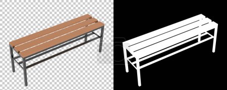 Photo for Locker room bench isolated on background. 3d rendering - illustration - Royalty Free Image