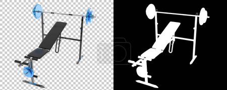 Photo for Gym bench isolated on background. 3d rendering - illustration - Royalty Free Image