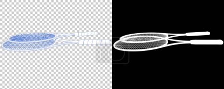 Photo for Rackets isolated in the background. 3D rendering - illustration - Royalty Free Image