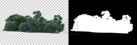 Téléchargez les photos : Forêt isolée sur fond avec masque. rendu 3d - illustration - en image libre de droit