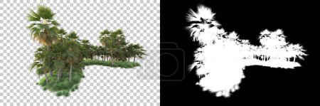 Photo for Isolated 3d render of trees for collaging, alpha channel - Royalty Free Image