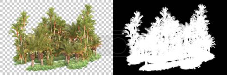Photo for Isolated 3d render of trees for collaging, alpha channel - Royalty Free Image
